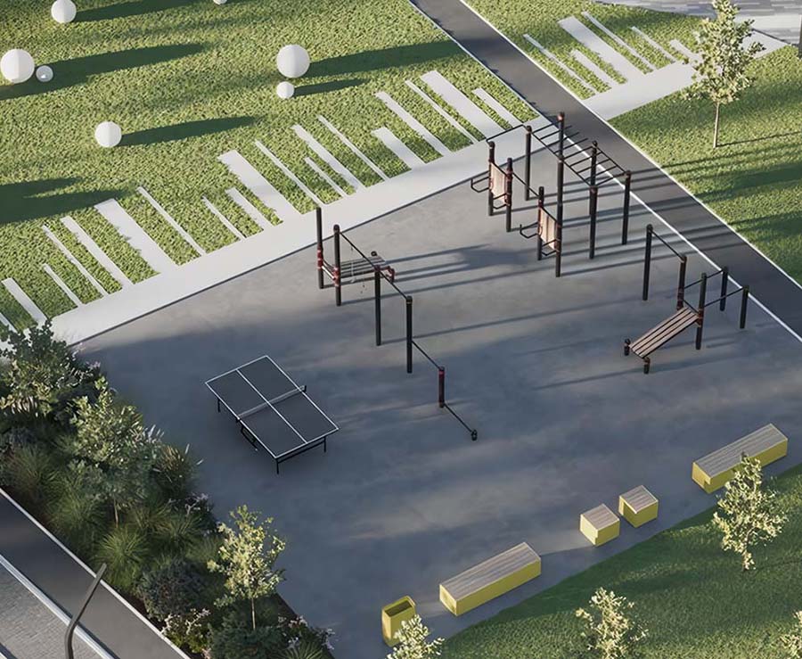 Спортивная площадка в коттеджном поселке